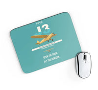 Thumbnail for Piper J-3 Cub design on turquoise rectangle mouse pad