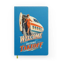 Thumbnail for Welcome Begins Before Takeoff design on turquoise notebook