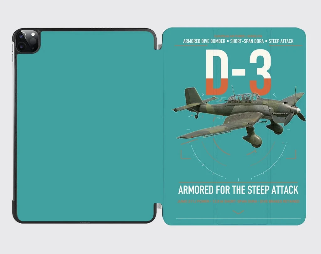 Junkers Ju 87D-3 design on turquoise ipad tablet case