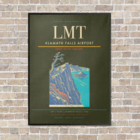 Thumbnail for Klamath Falls Airport LMT vertical canvas print - framed - green army background