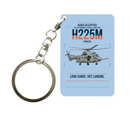 Thumbnail for Airbus Helicopters H225M Caracal design on light blue designed key chain, double-side print