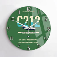 Thumbnail for CASA C-212-100 Aviocar design on green no frame wall clock