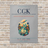 Thumbnail for Jakarta Soekarno-Hatta International Airport CGK vertical canvas print - no frame - light gray background