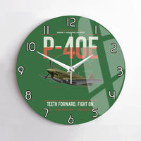 Thumbnail for P-40E Warhawk design on green no frame wall clock
