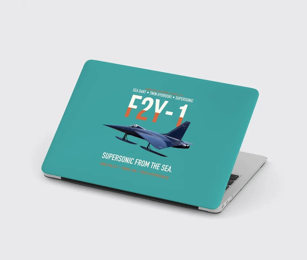 F2Y-1 Sea Dart Supersonic from the Sea design on turquoise MacBook case