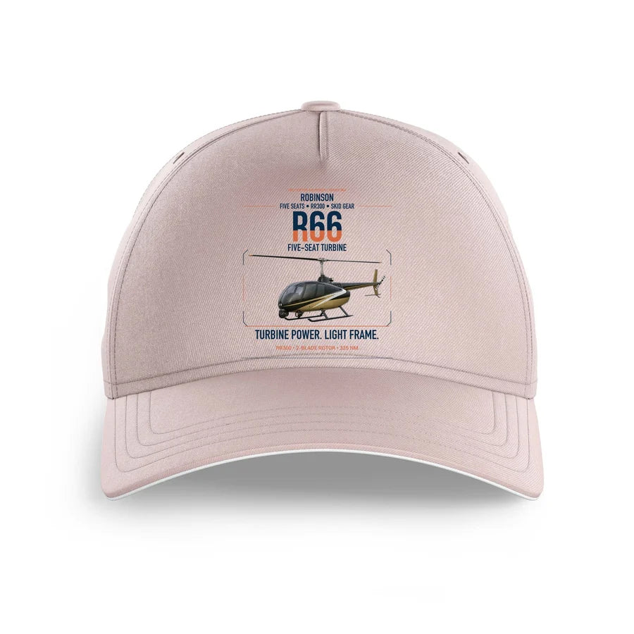 Robinson R66 design on pink printed hat