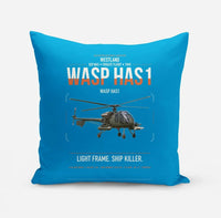 Thumbnail for Westland Wasp HAS1 design on turquoise pillow