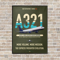 Thumbnail for Airbus A321P2F vertical canvas print - framed - green army background