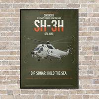 Thumbnail for Sikorsky SH-3H Sea King vertical canvas print - framed - green army background
