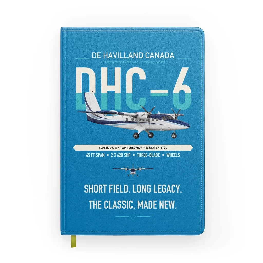 DHC-6 Twin Otter Classic 300-G design on turquoise notebook