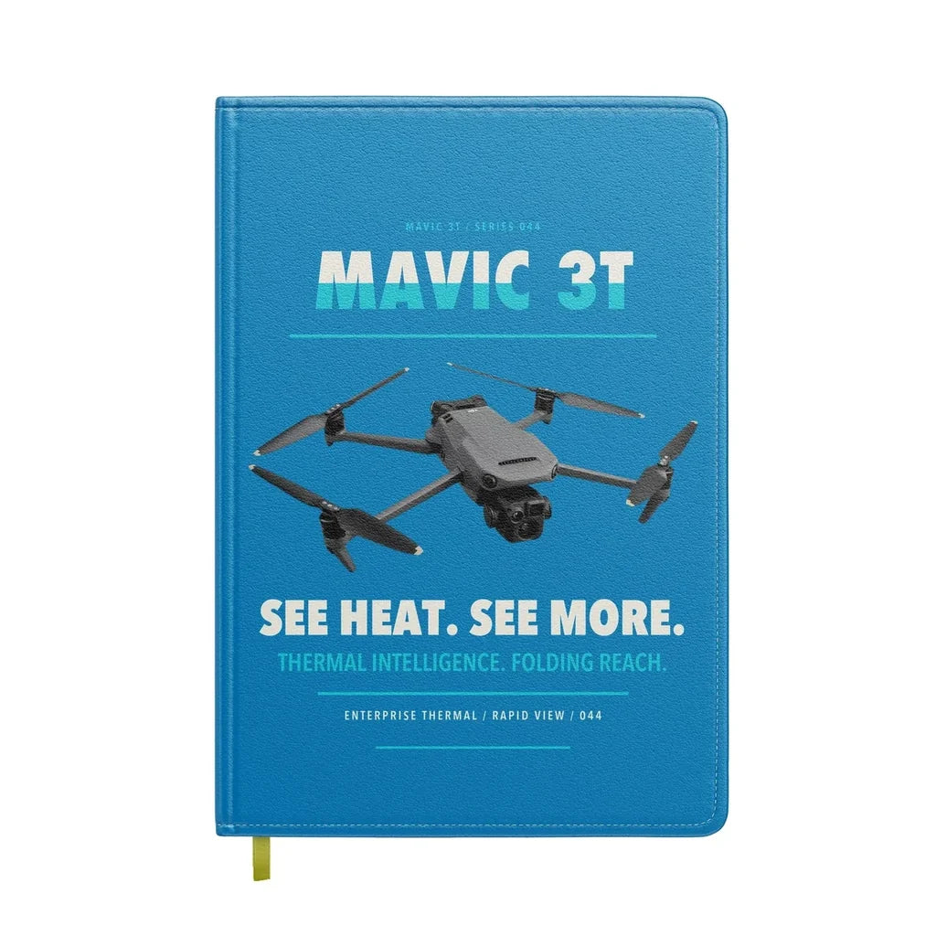 DJI Mavic 3 Thermal design on turquoise notebook