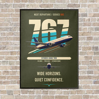 Thumbnail for Boeing 767-300ER vertical canvas print - framed - green army background