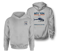 Thumbnail for Bell 505 design on light gray double-side hoodie, double-side print