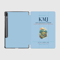 Thumbnail for Aso Kumamoto Airport (KMJ) design on light blue samsung tablet tablet case