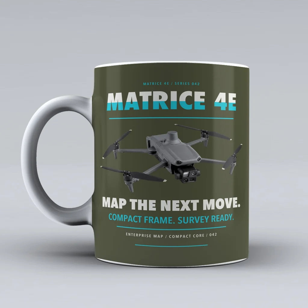Matrice 4E Mug design on green army dji