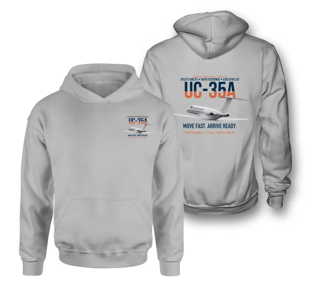 UC-35A CITATION ULTRA design on light gray hoodie