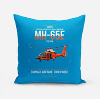 Thumbnail for Airbus MH-65E Dolphin design on turquoise pillow