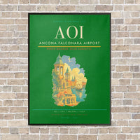 Thumbnail for Ancona Falconara Airport AOI - Canvas Framed - Green