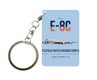 Thumbnail for E-8C Joint STARS design on light blue designed key chain, double-side print