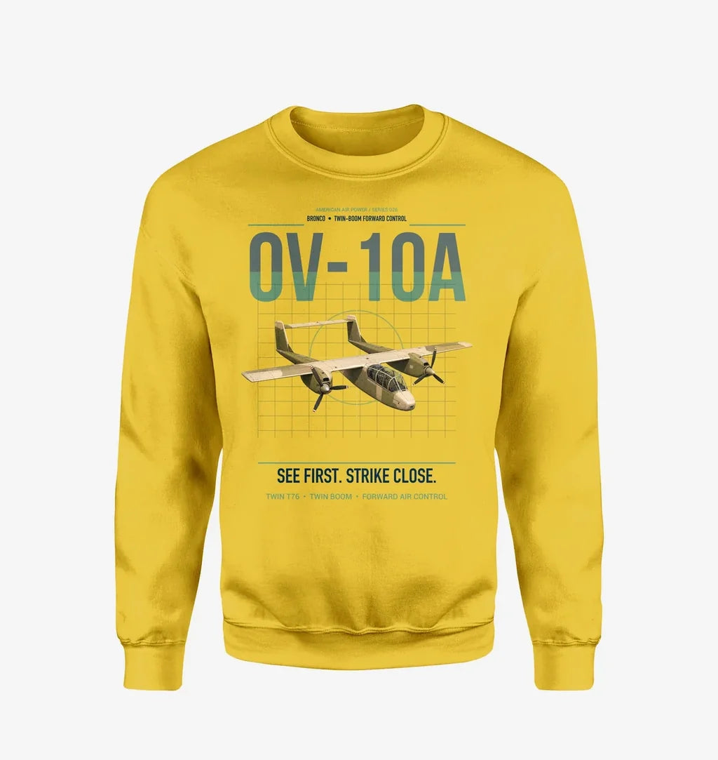 OV-10A Bronco design on yellow sweatshirt
