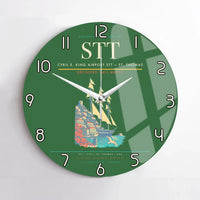 Thumbnail for Cyril E. King Airport (STT) design on green no frame wall clock