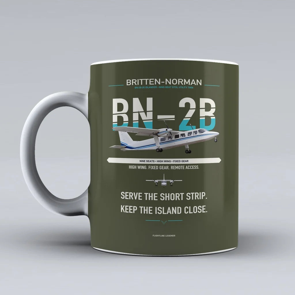 BN-2B-26 Islander Mug design on green army britten norman