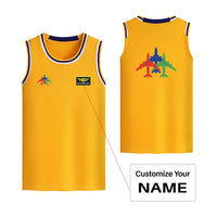 Thumbnail for Customisable Colourful 3 Airplanes Basketball Print - view 9