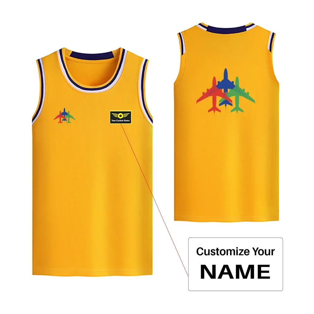 Customisable Colourful 3 Airplanes Basketball Print - view 9