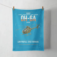 Thumbnail for Hughes OH-6A Cayuse design on turquoise towel