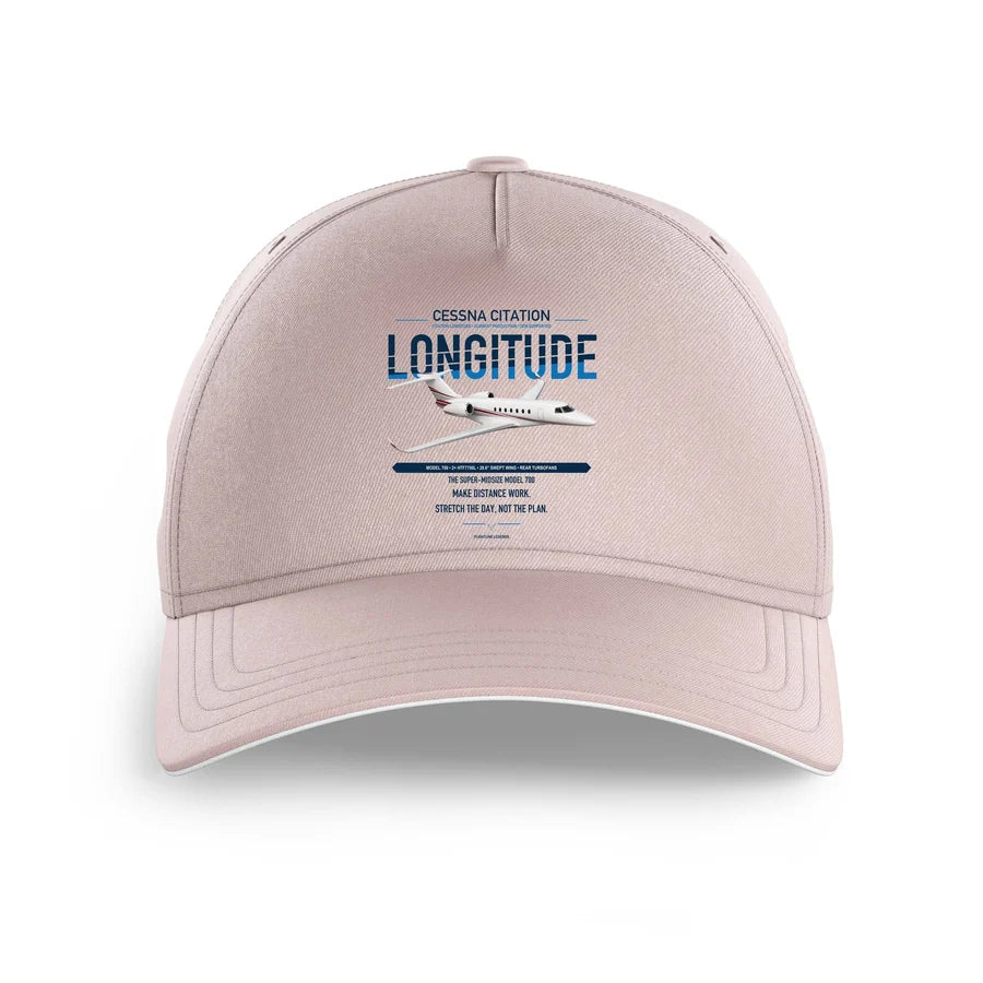Cessna Citation Longitude design on pink printed hat