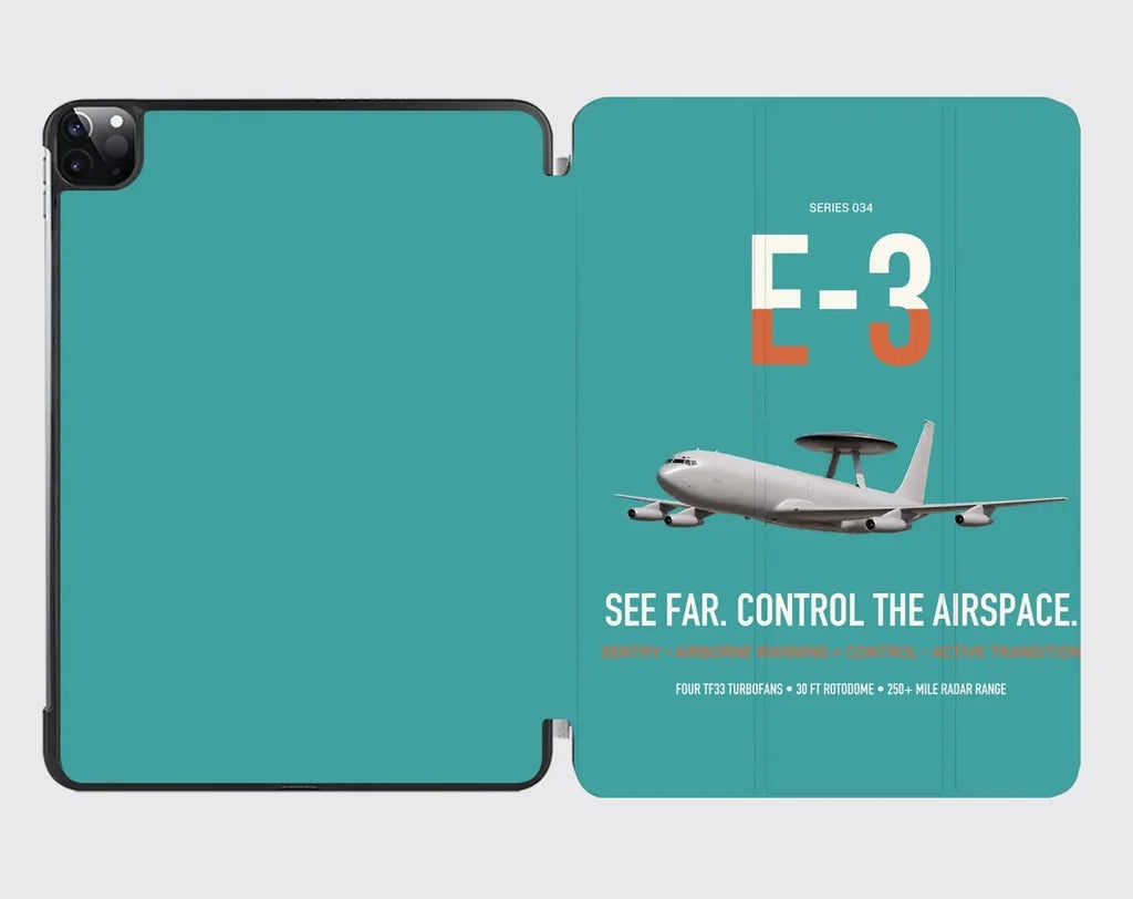 E-3 Sentry AWACS design on turquoise ipad tablet case
