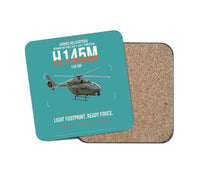 Thumbnail for Airbus Helicopters H145M LUH SOF design on turquoise 1 piece coaster