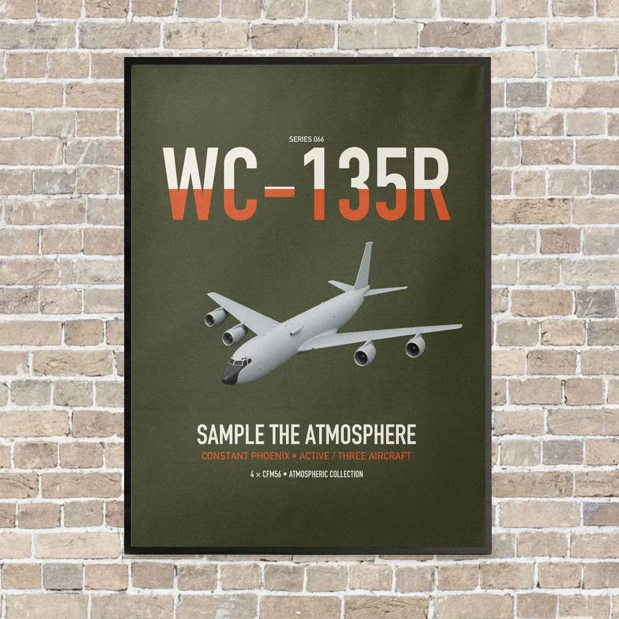 WC-135R Constant Phoenix vertical canvas print - framed - green army background