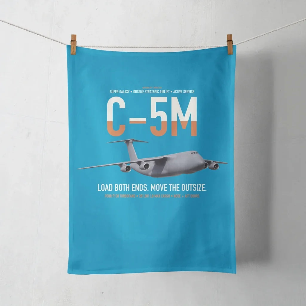 C-5M Super Galaxy design on turquoise towel