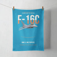 Thumbnail for F-16C Fighting Falcon Nine G One Purpose design on turquoise towel
