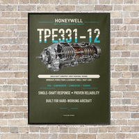 Thumbnail for TPE331-12 vertical canvas print - framed - green army background