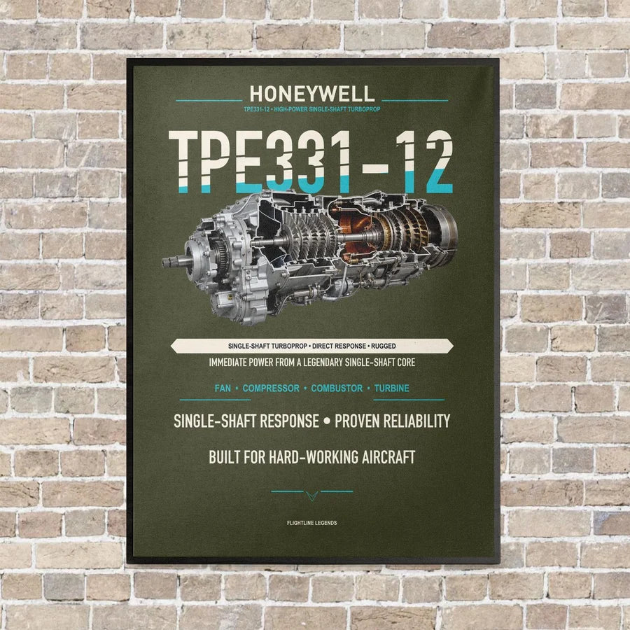 TPE331-12 vertical canvas print - framed - green army background