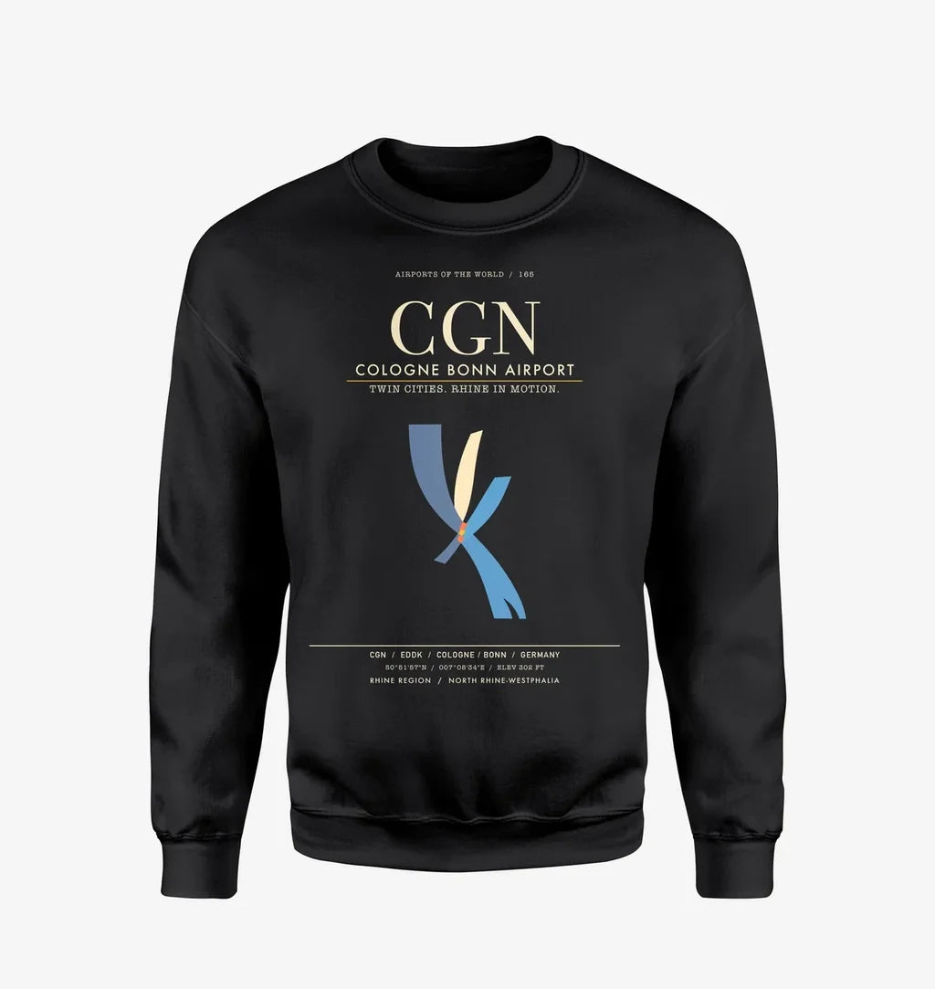 Cologne Bonn Airport CGN Sweatshirt - Black