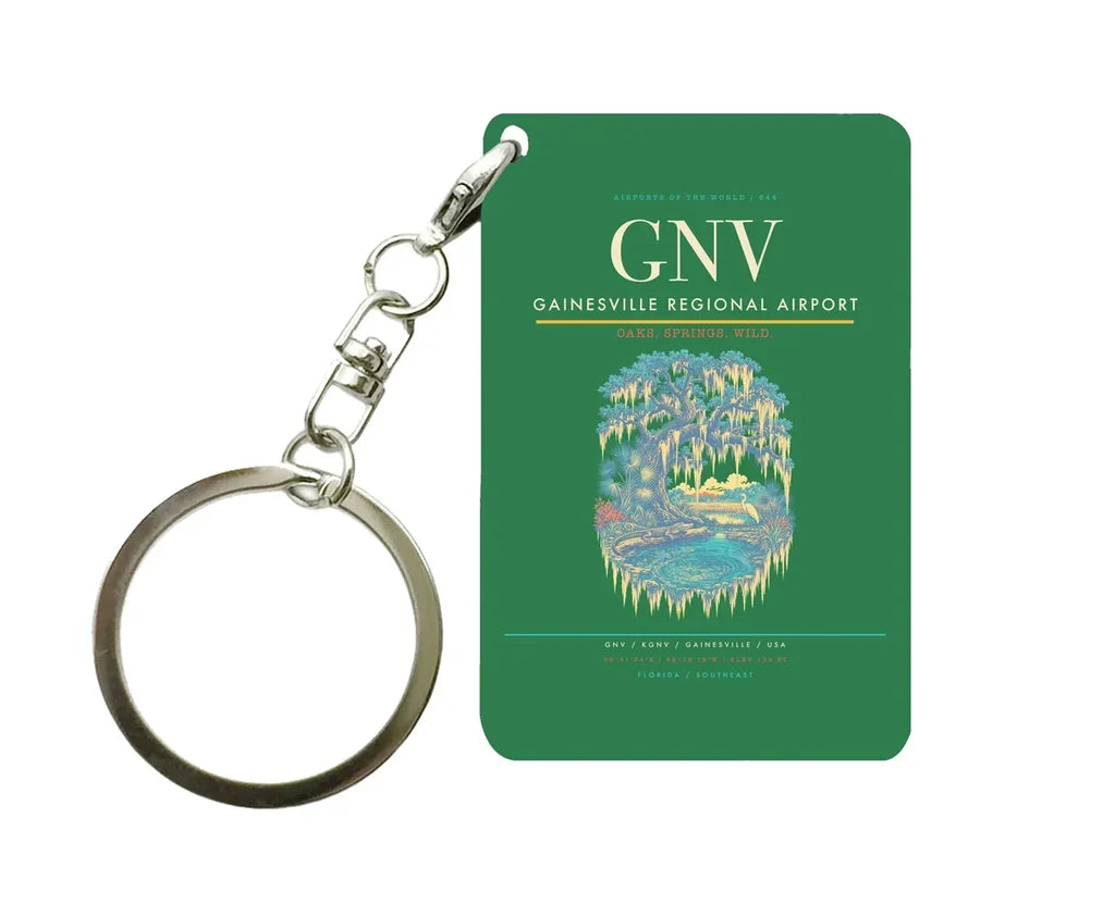 Gainesville Regional Airport (GNV) design on green key chain