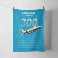 Thumbnail for Bombardier Challenger 300 design on turquoise towel