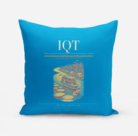 Thumbnail for Coronel FAP Francisco Secada Vignetta International Airport (IQT) design on turquoise pillow