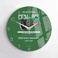 Thumbnail for CF34-8C5 design on green no frame wall clock
