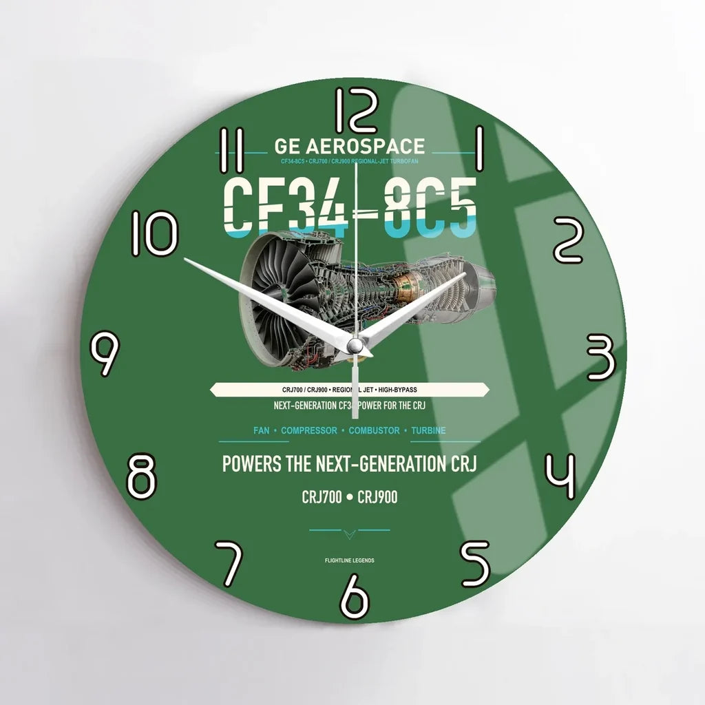 CF34-8C5 design on green no frame wall clock
