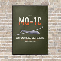 Thumbnail for MQ-1C Gray Eagle ER vertical canvas print - framed - green army background