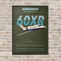 Thumbnail for Bombardier Learjet 60XR vertical canvas print - framed - green army background