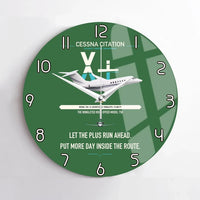 Thumbnail for Cessna Citation X+ design on green no frame wall clock