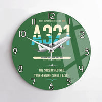 Thumbnail for Airbus A321neo design on green no frame wall clock