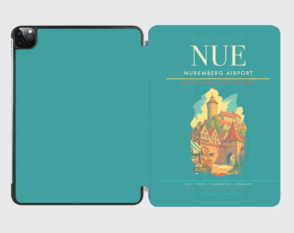 Nuremberg Airport (NUE) design on turquoise ipad tablet case