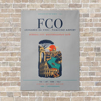 Thumbnail for Rome Leonardo da Vinci Fiumicino Airport FCO vertical canvas print - no frame - light gray background