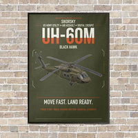 Thumbnail for Sikorsky UH-60M Black Hawk vertical canvas print - framed - green army background
